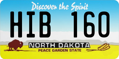 ND license plate HIB160