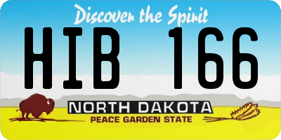ND license plate HIB166