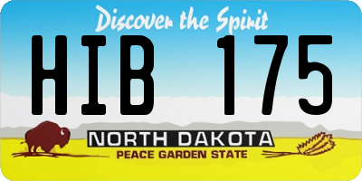 ND license plate HIB175