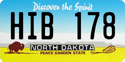 ND license plate HIB178
