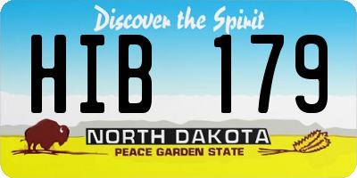 ND license plate HIB179