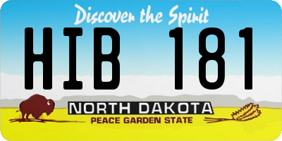 ND license plate HIB181