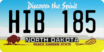 ND license plate HIB185