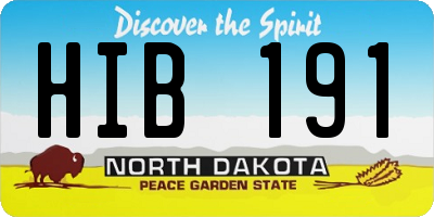 ND license plate HIB191