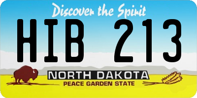 ND license plate HIB213
