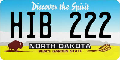 ND license plate HIB222