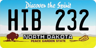 ND license plate HIB232