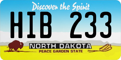 ND license plate HIB233