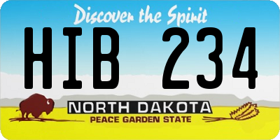 ND license plate HIB234