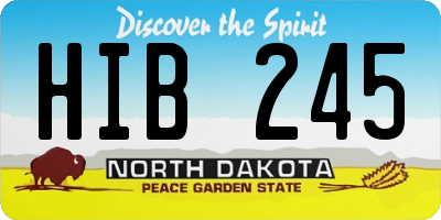 ND license plate HIB245