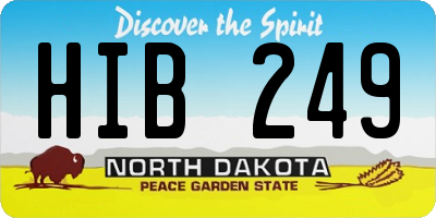 ND license plate HIB249