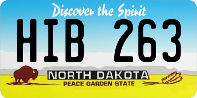 ND license plate HIB263