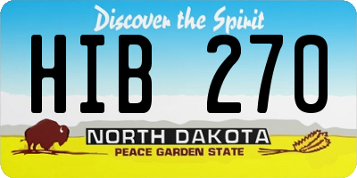 ND license plate HIB270