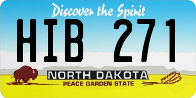 ND license plate HIB271