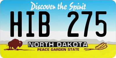 ND license plate HIB275