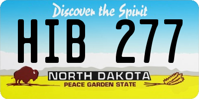 ND license plate HIB277