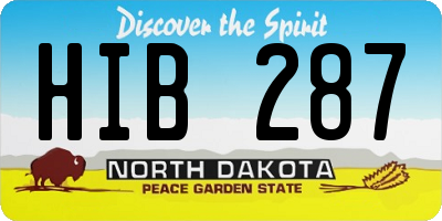 ND license plate HIB287