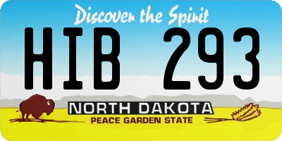 ND license plate HIB293