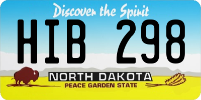 ND license plate HIB298