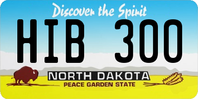 ND license plate HIB300