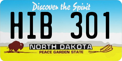 ND license plate HIB301