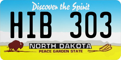 ND license plate HIB303