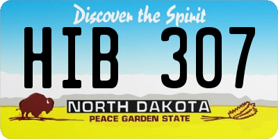 ND license plate HIB307