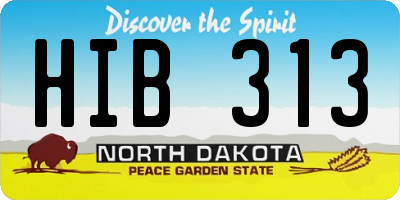 ND license plate HIB313