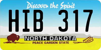 ND license plate HIB317