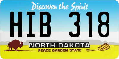 ND license plate HIB318