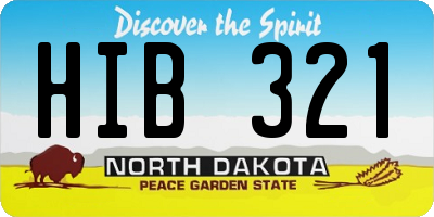 ND license plate HIB321