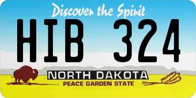 ND license plate HIB324