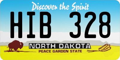 ND license plate HIB328