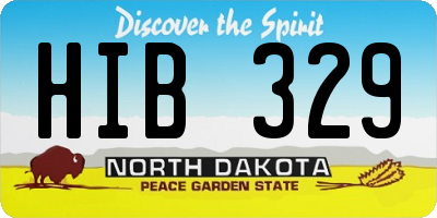 ND license plate HIB329