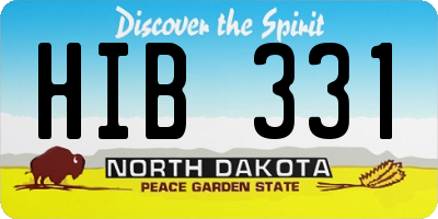 ND license plate HIB331