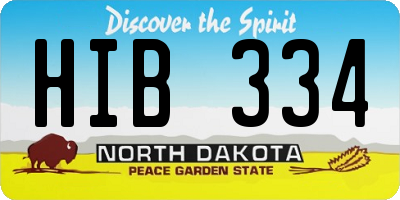 ND license plate HIB334