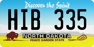 ND license plate HIB335