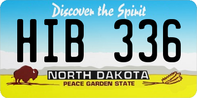 ND license plate HIB336