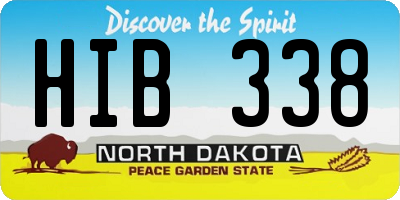 ND license plate HIB338