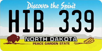ND license plate HIB339