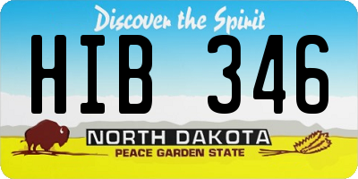 ND license plate HIB346