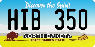 ND license plate HIB350