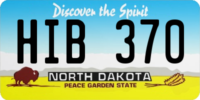 ND license plate HIB370