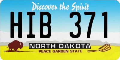 ND license plate HIB371