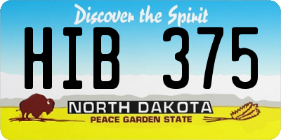 ND license plate HIB375