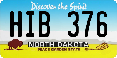 ND license plate HIB376