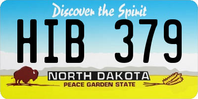 ND license plate HIB379