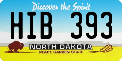 ND license plate HIB393