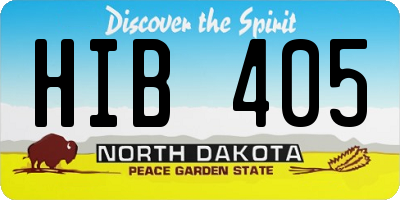 ND license plate HIB405