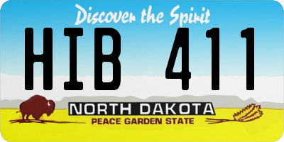 ND license plate HIB411